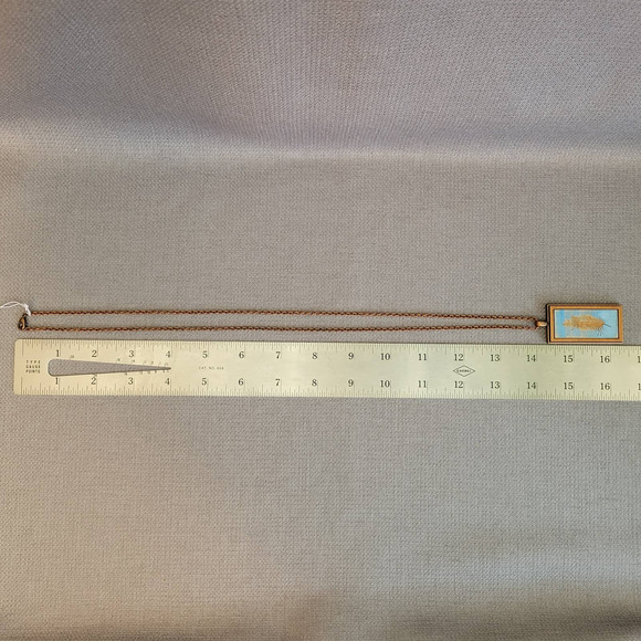 NWT Feather Copper Wood Pendant Necklace Statement Peace Handcrafted USA - Picture 12 of 12